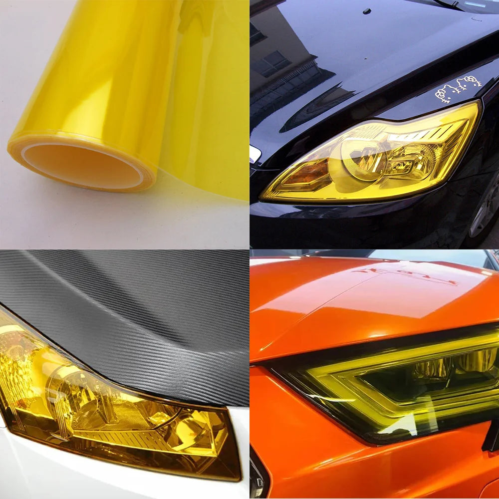 Smoke Matte Black Headlight Film Tint