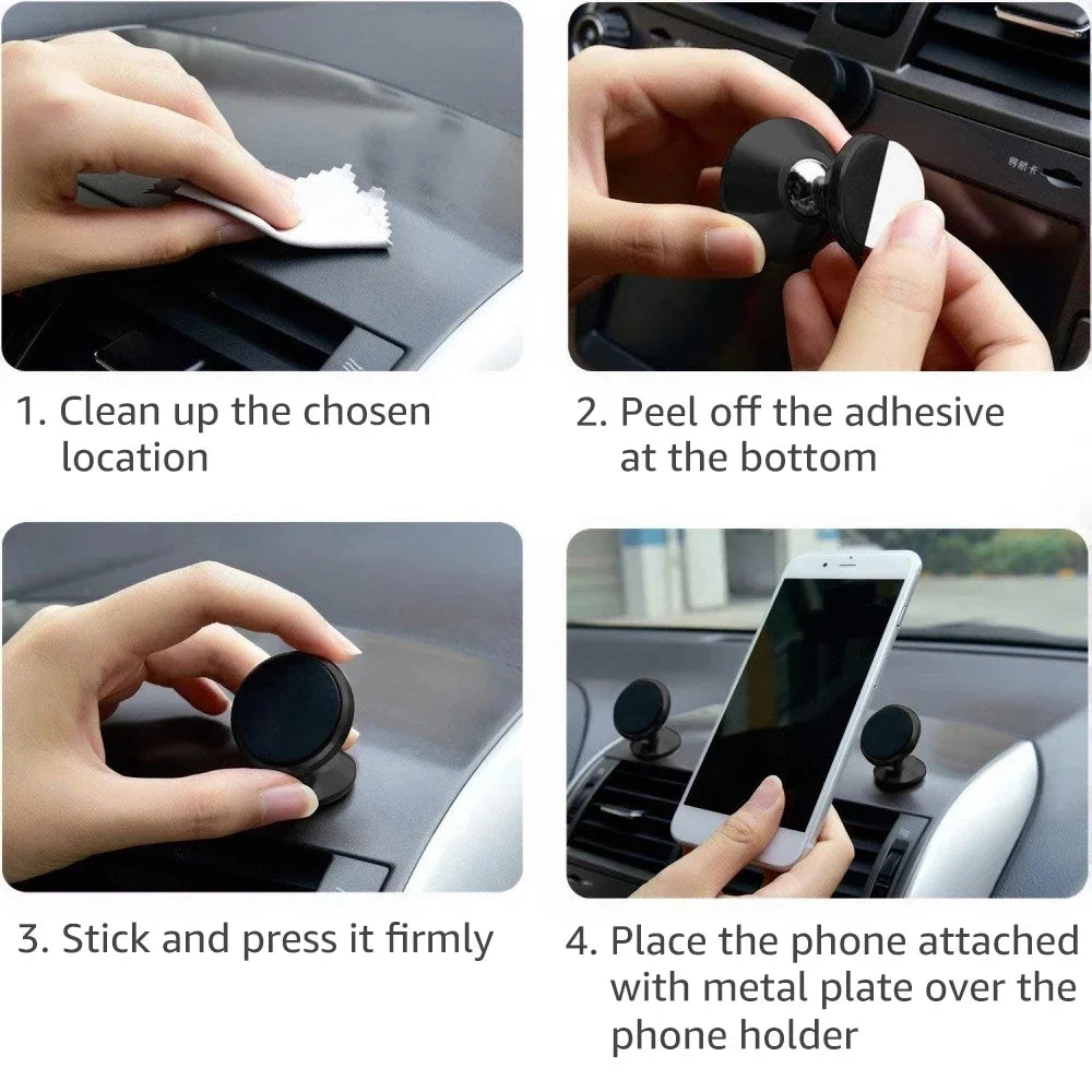 Strong Magnetic Car Holder 360° Foldable Round Bracket