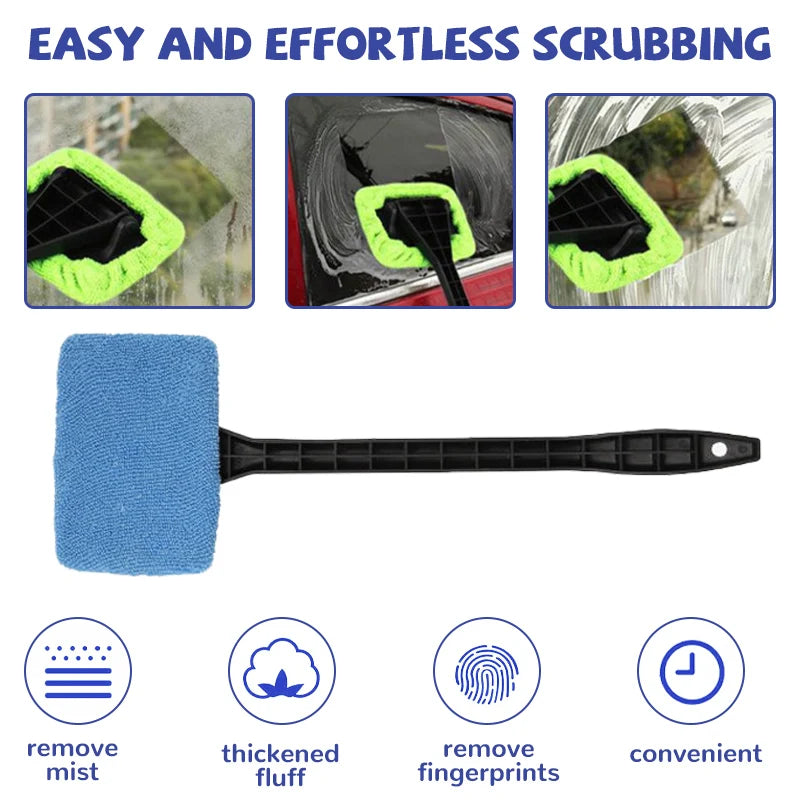 Window Brush Kit - Windshield Cleaning Tools with Microfiber Towel