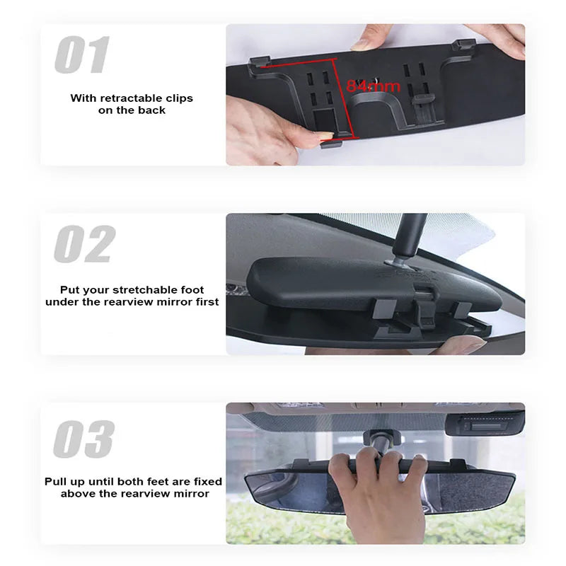 Wide Angle Rear View Mirror - Anti Glare