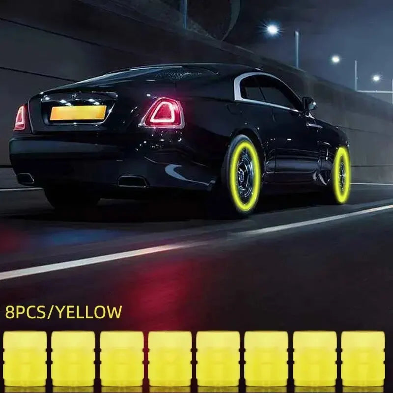 Luminous Wheel Tyre Hub Cap Fluorescent Night Glowing 8PCS