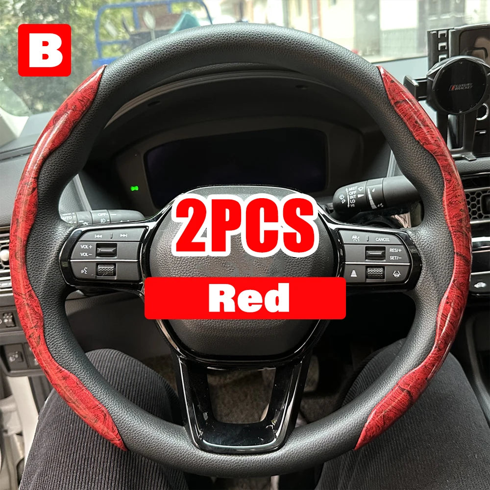 Universal 38cm Carbon Steering Wheel Cover - Non-slip & Protective