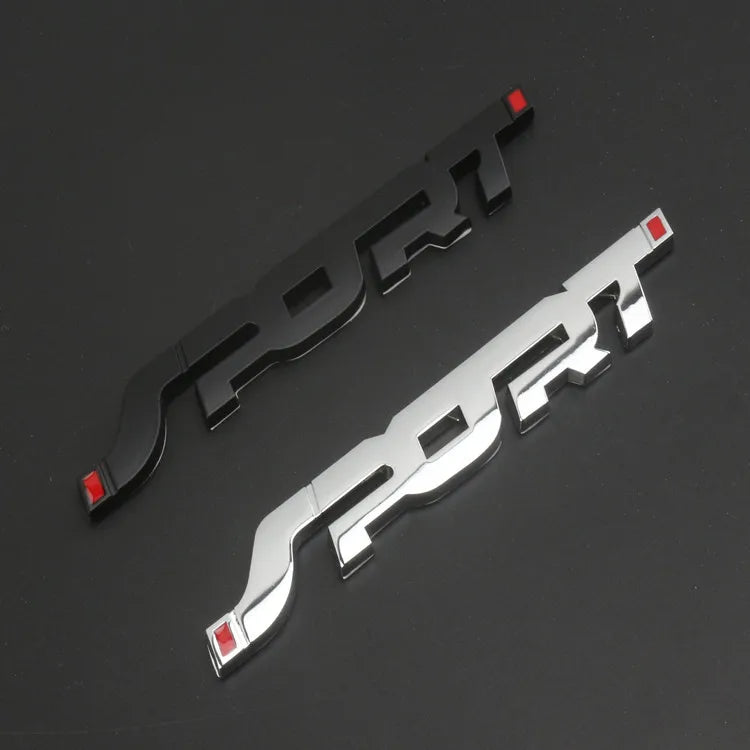 Styling Metal 3D Chrome Black - SPORT Logo