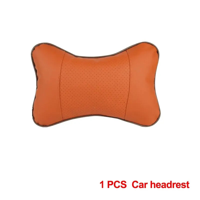 Universal Leather Car Neck Pillows Available for Both Sides (1pcs)