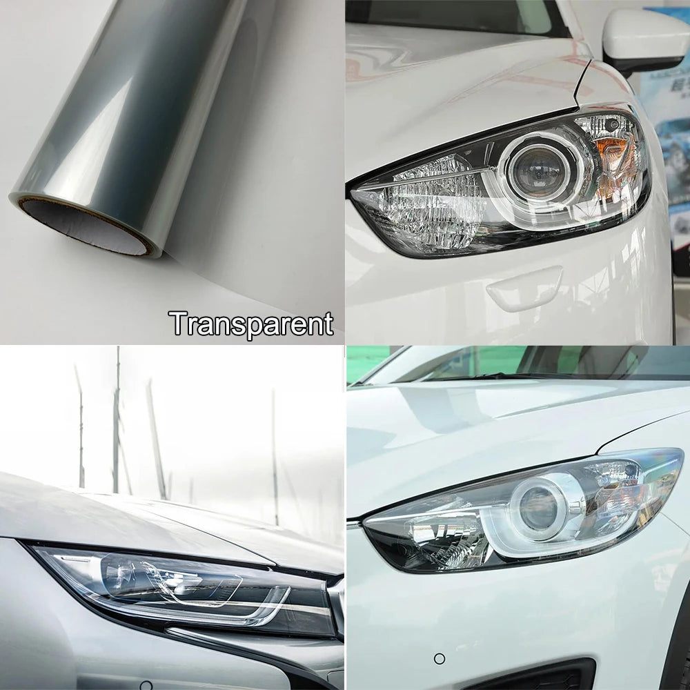 Smoke Matte Black Headlight Film Tint