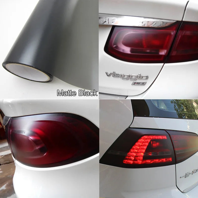Smoke Matte Black Headlight Film Tint