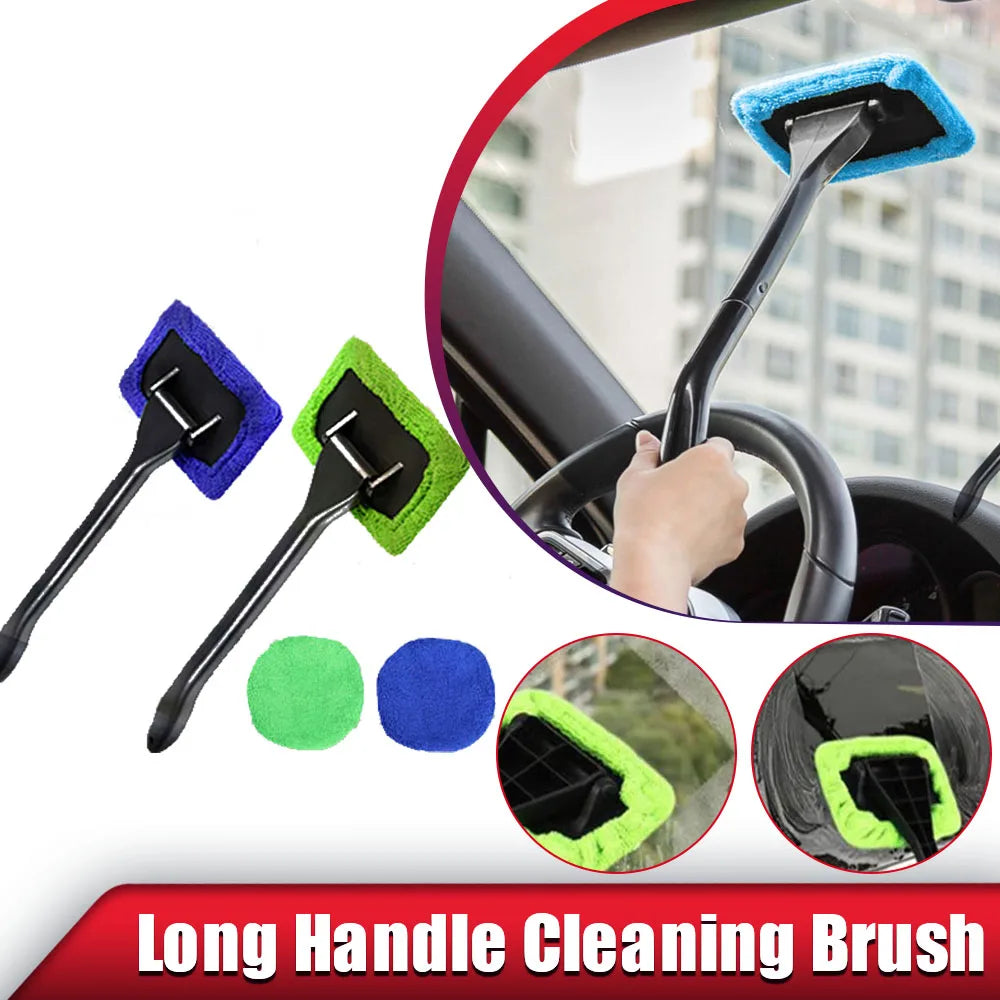 Window Brush Kit - Windshield Cleaning Tools with Microfiber Towel