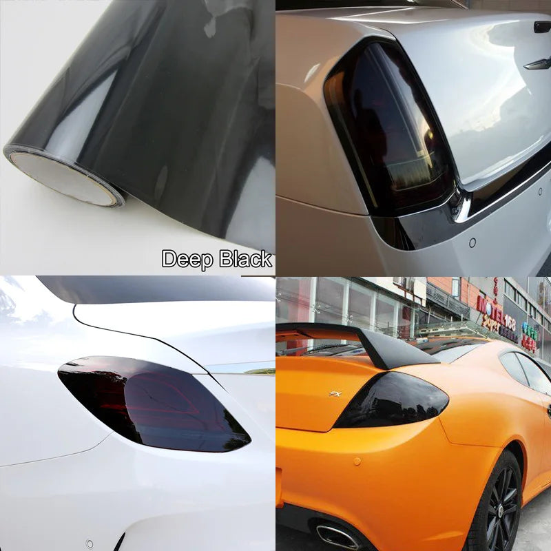 Smoke Matte Black Headlight Film Tint