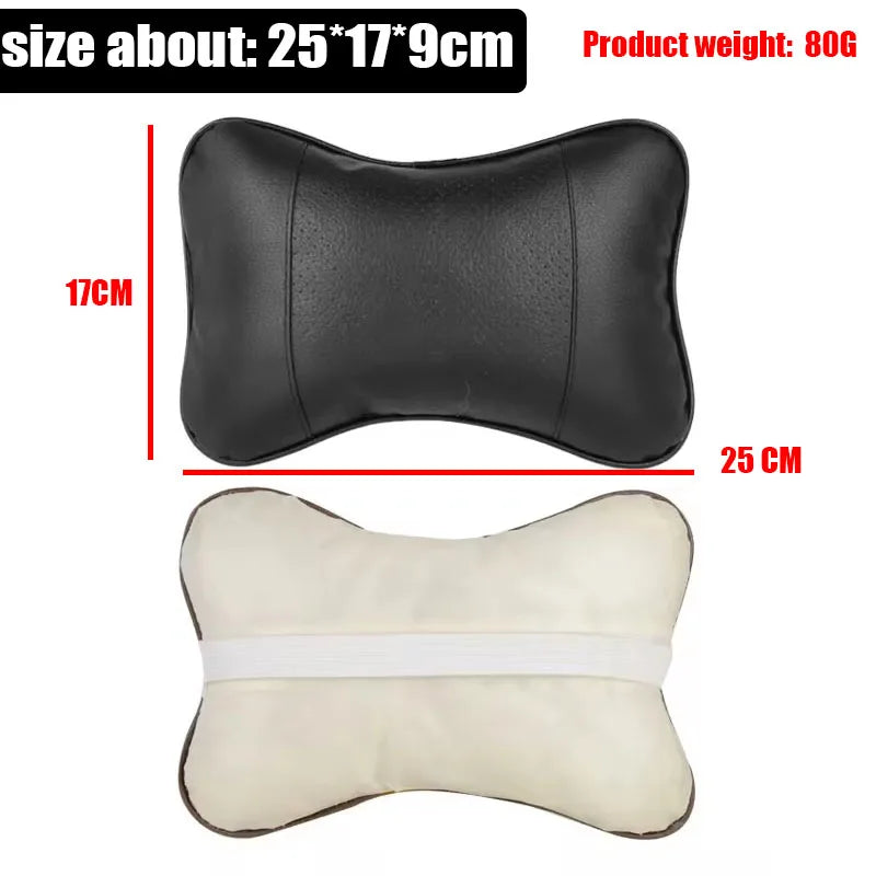 Universal Leather Car Neck Pillows Available for Both Sides (1pcs)