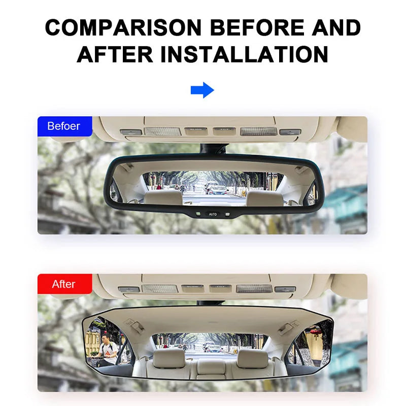 Wide Angle Rear View Mirror - Anti Glare