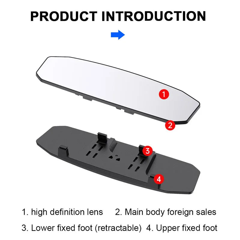 Wide Angle Rear View Mirror - Anti Glare