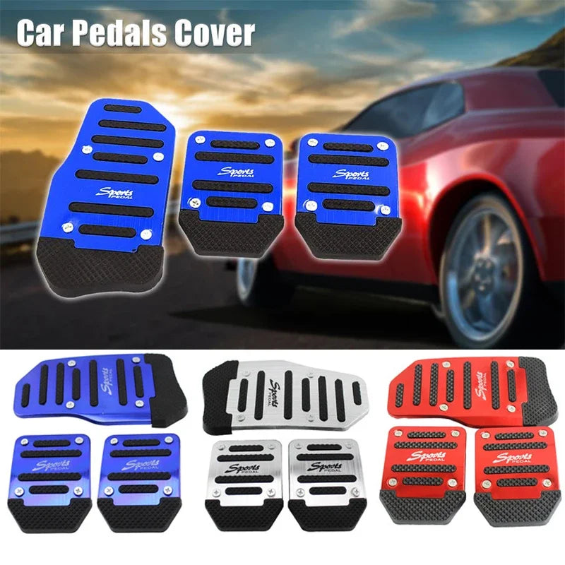 Universal Non-Slip Aluminum Manual Transmission Car Pedal Covers -3 PCS/SET