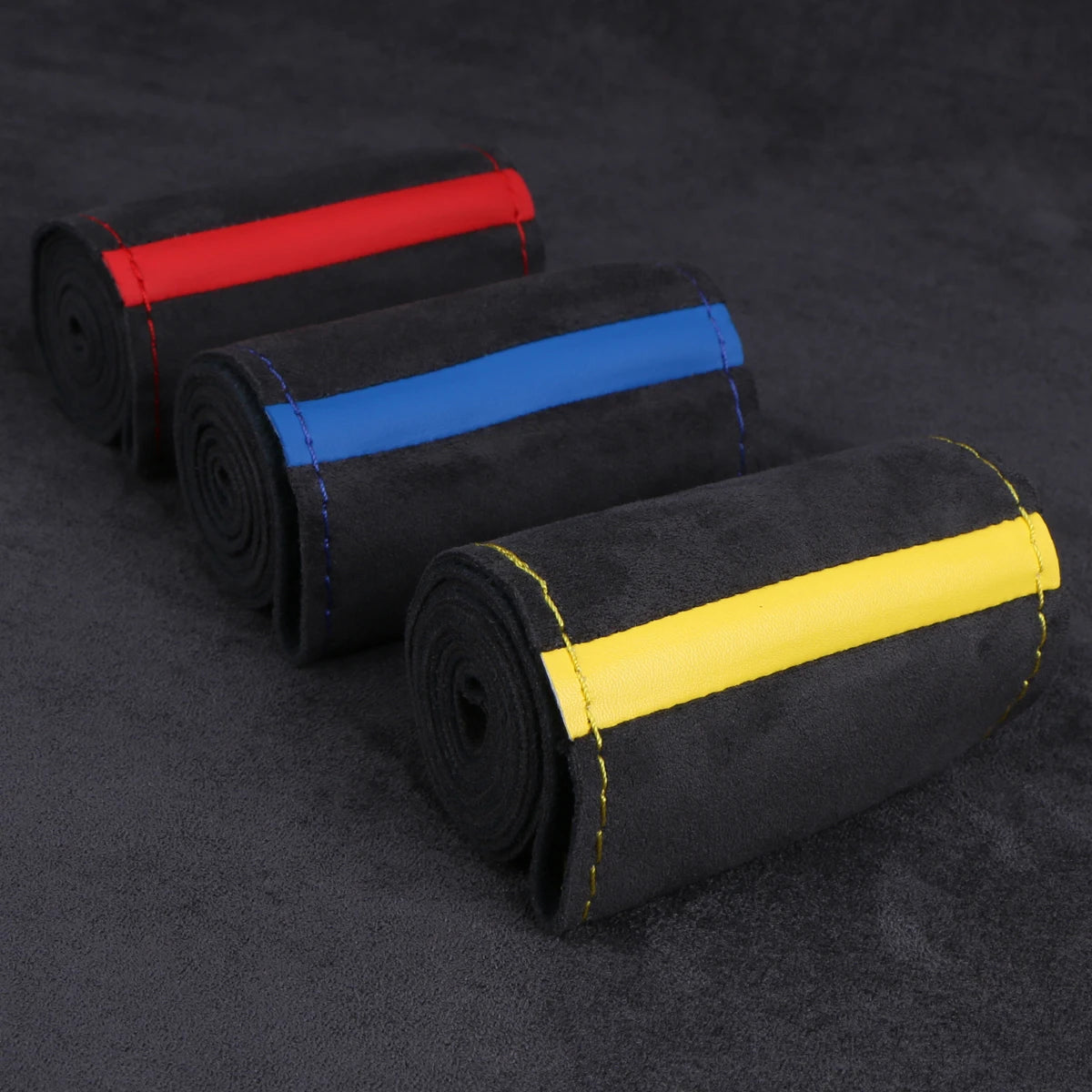 Universal Suede Steering Wheel Cover - Soft Leather Braiding Cover