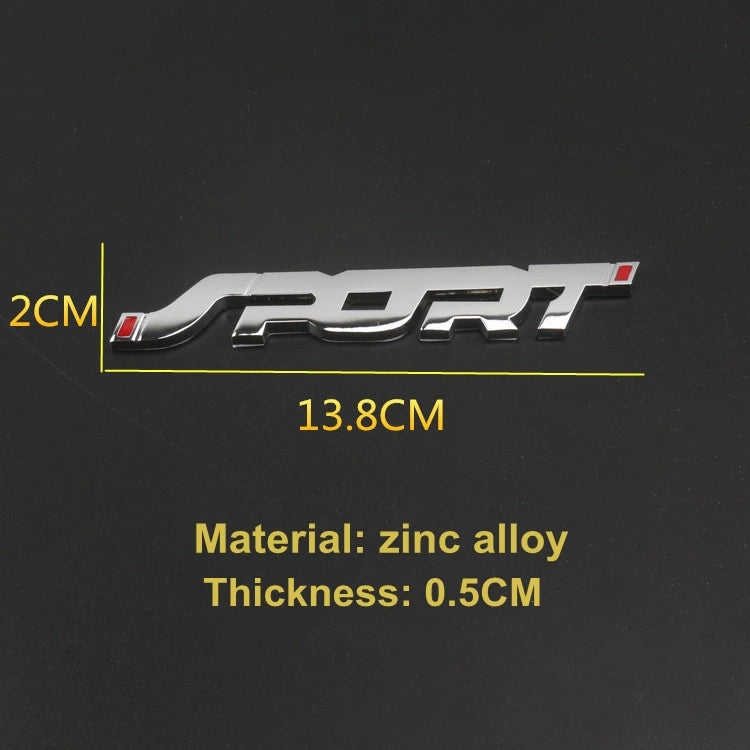 Styling Metal 3D Chrome Black - SPORT Logo