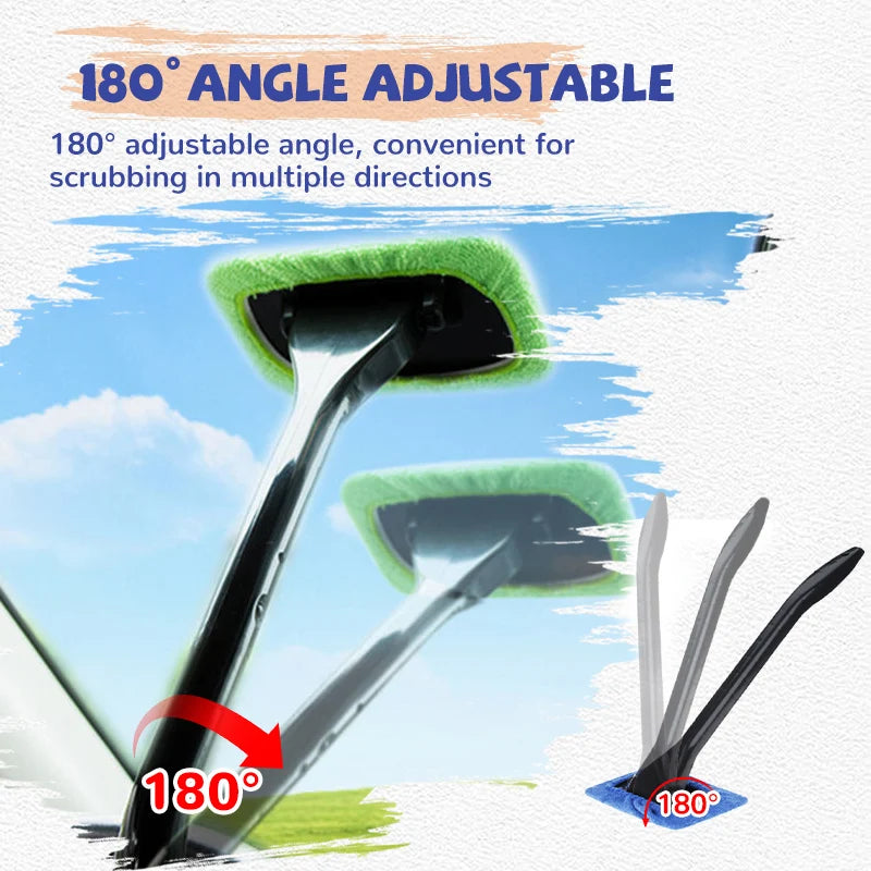 Window Brush Kit - Windshield Cleaning Tools with Microfiber Towel
