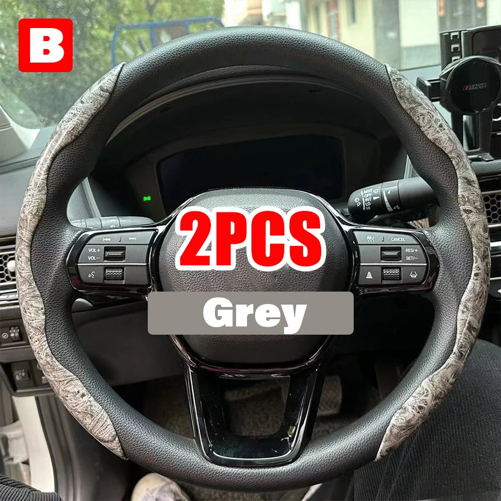 Universal 38cm Carbon Steering Wheel Cover - Non-slip & Protective