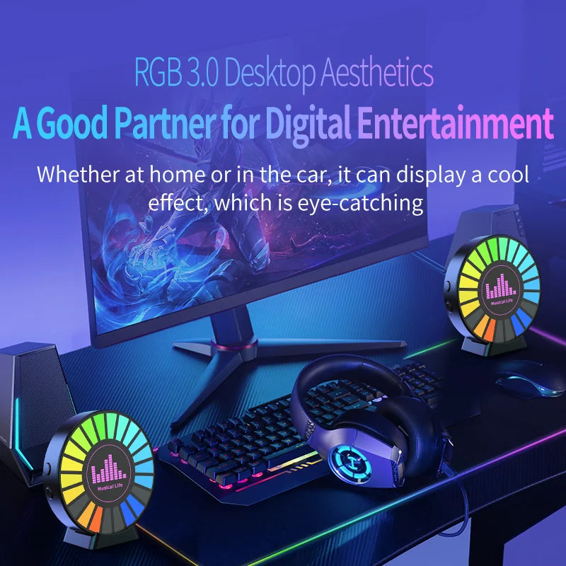 Smart LED 3D Ambient Lamp with Sound Control Music Rhythm
