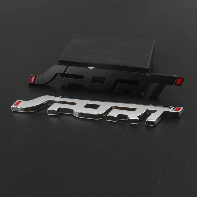 Styling Metal 3D Chrome Black - SPORT Logo