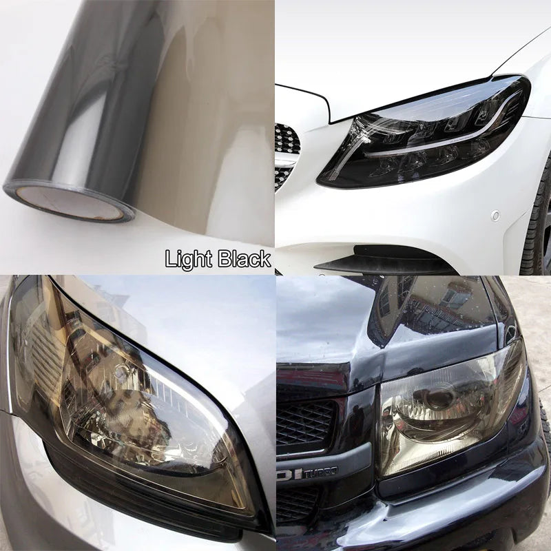 Smoke Matte Black Headlight Film Tint