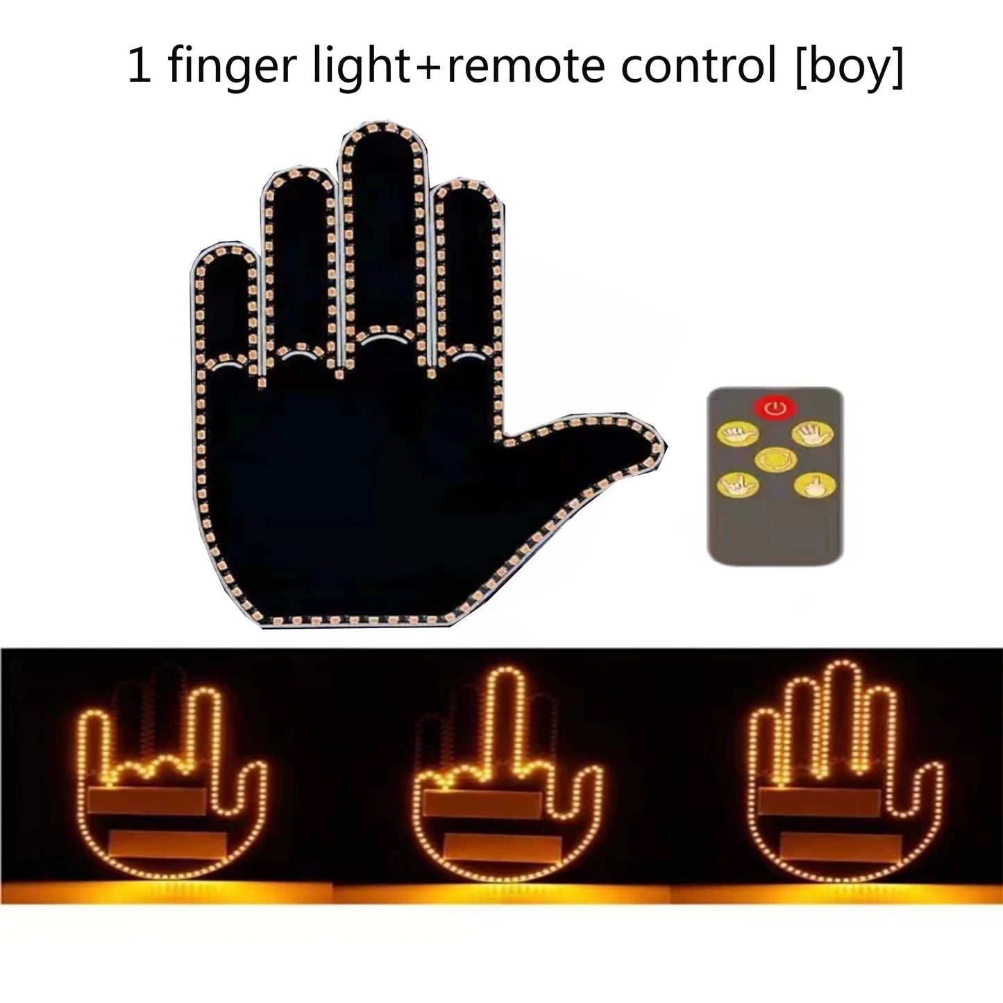 Finger Light with Remote - Middle Finger Gesture with Remote Control