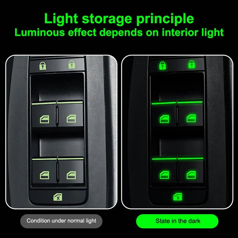 18 Pcs/set Luminous Interior Stickers Universal Control Panel