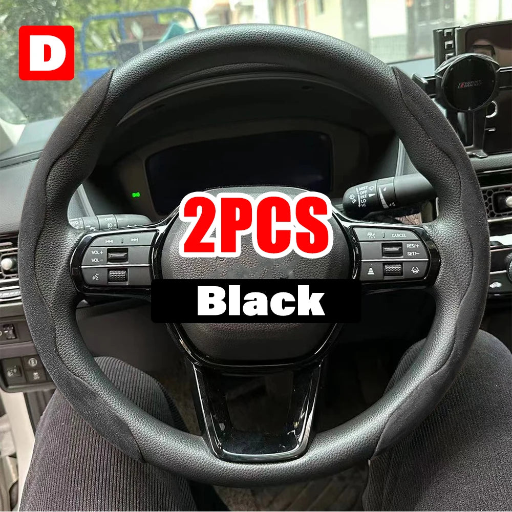 Universal 38cm Carbon Steering Wheel Cover - Non-slip & Protective