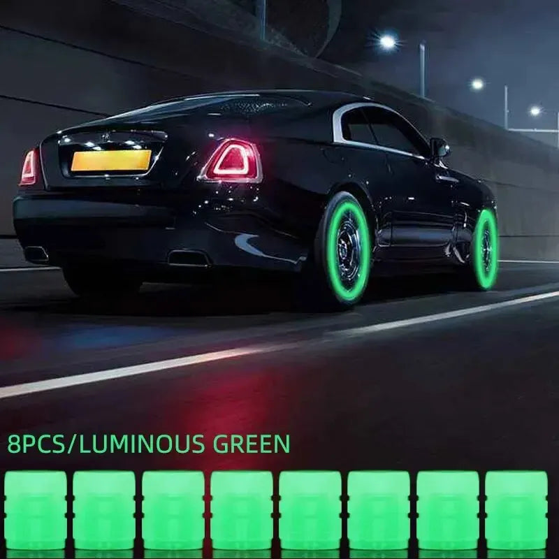 Luminous Wheel Tyre Hub Cap Fluorescent Night Glowing 8PCS