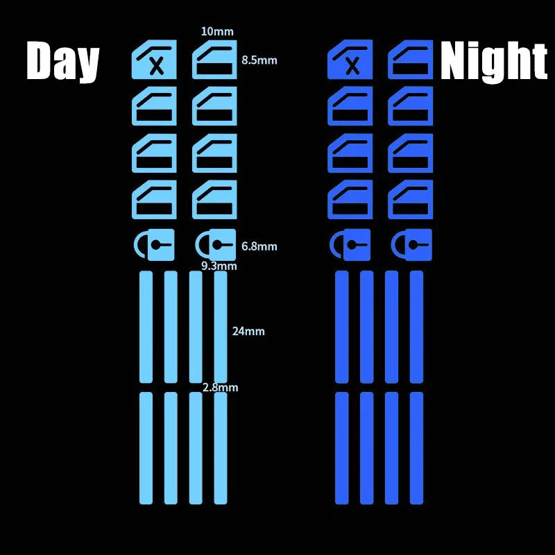 18 Pcs/set Luminous Interior Stickers Universal Control Panel