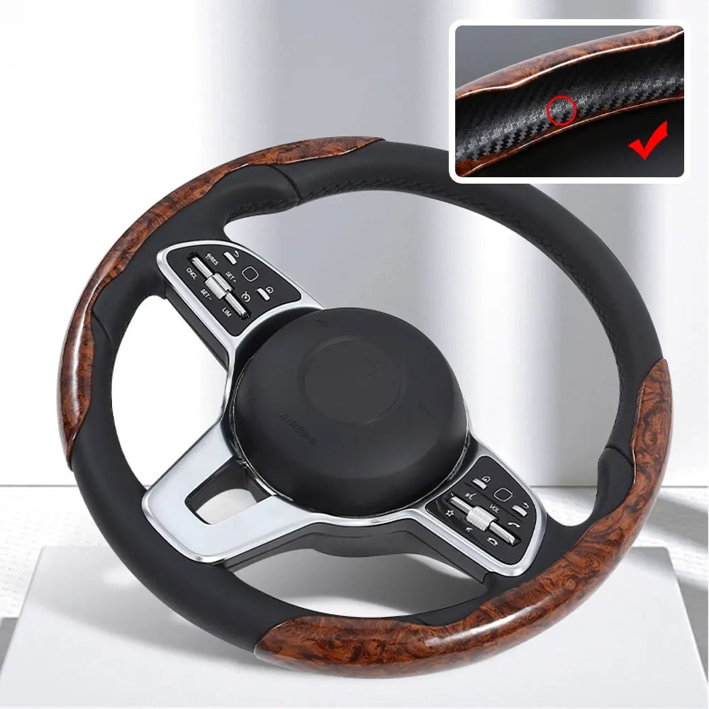Universal 38cm Carbon Steering Wheel Cover - Non-slip & Protective
