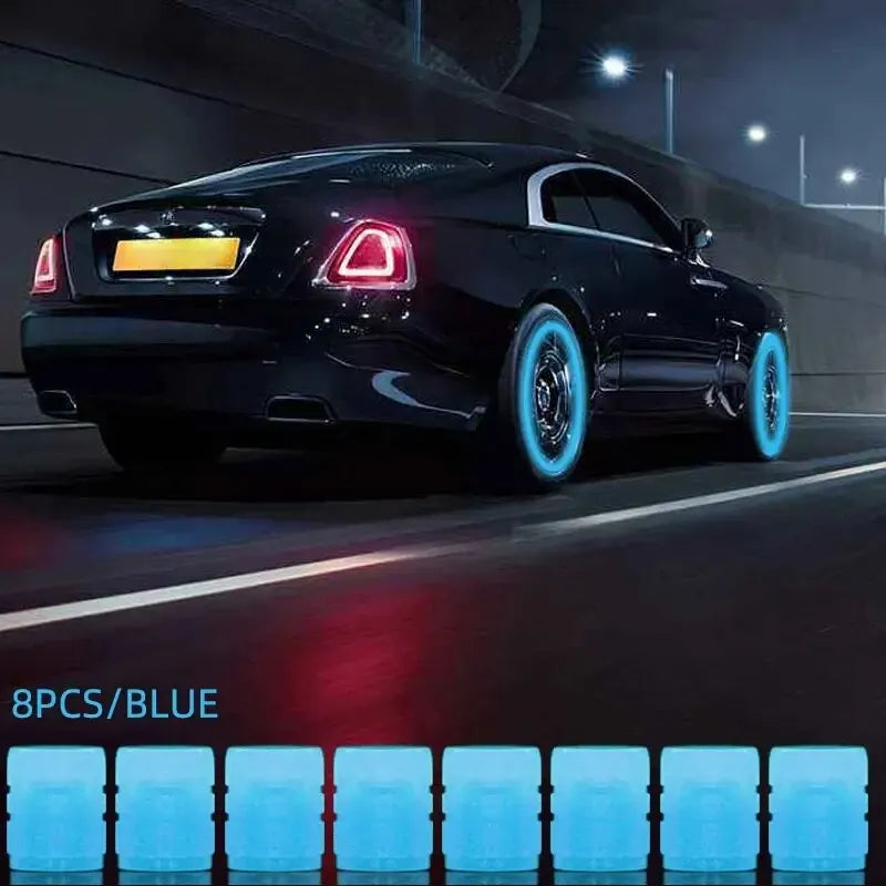 Luminous Wheel Tyre Hub Cap Fluorescent Night Glowing 8PCS