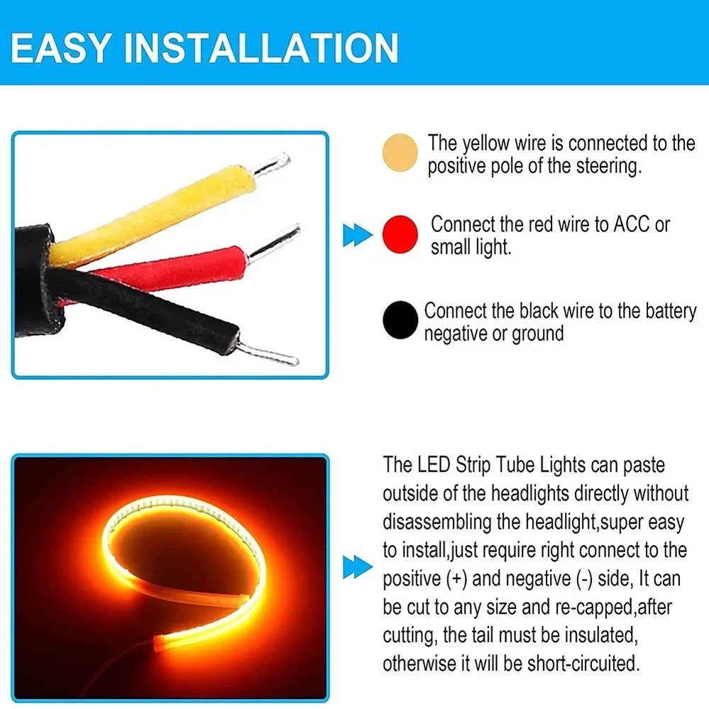 Universal Waterproof Headlight LED Strip - 2PCS