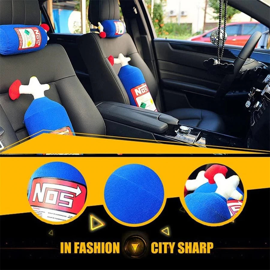NOS Bottle Neck Pillow Headrest for Driver / Passenger Seat