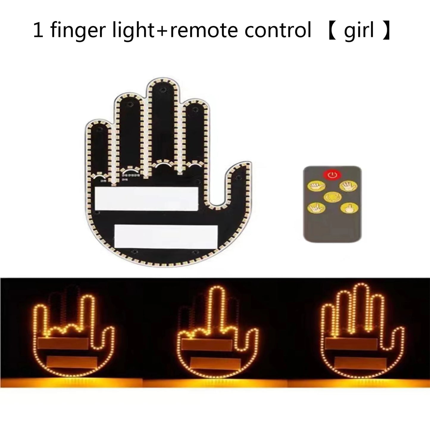 Finger Light with Remote - Middle Finger Gesture with Remote Control