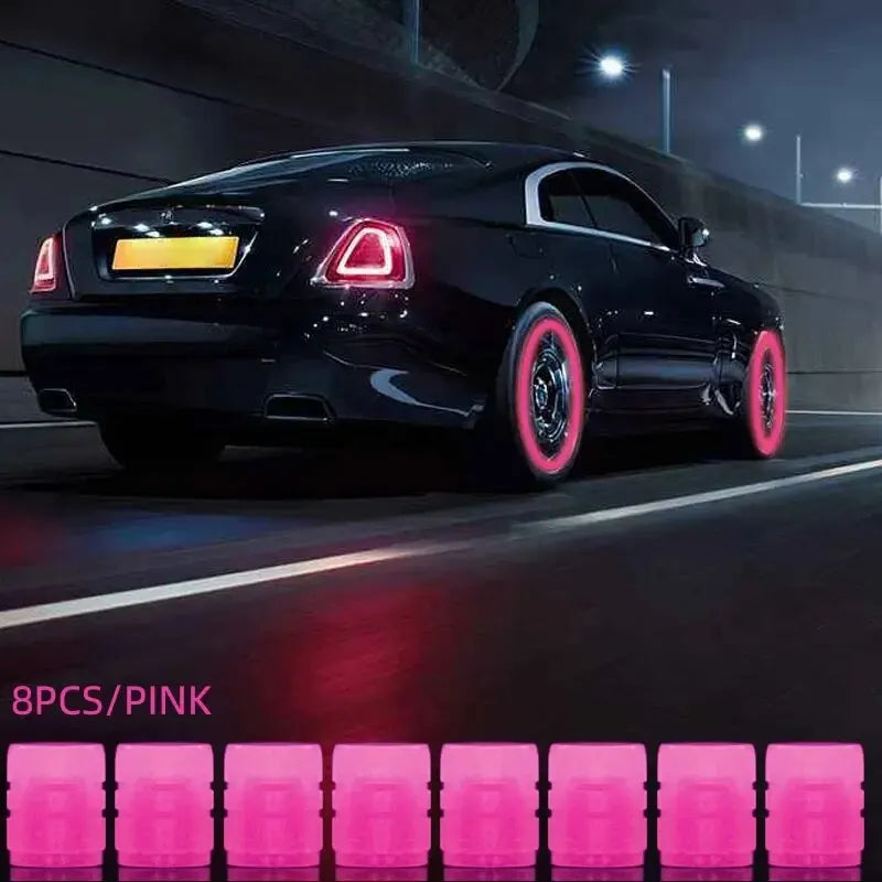 Luminous Wheel Tyre Hub Cap Fluorescent Night Glowing 8PCS