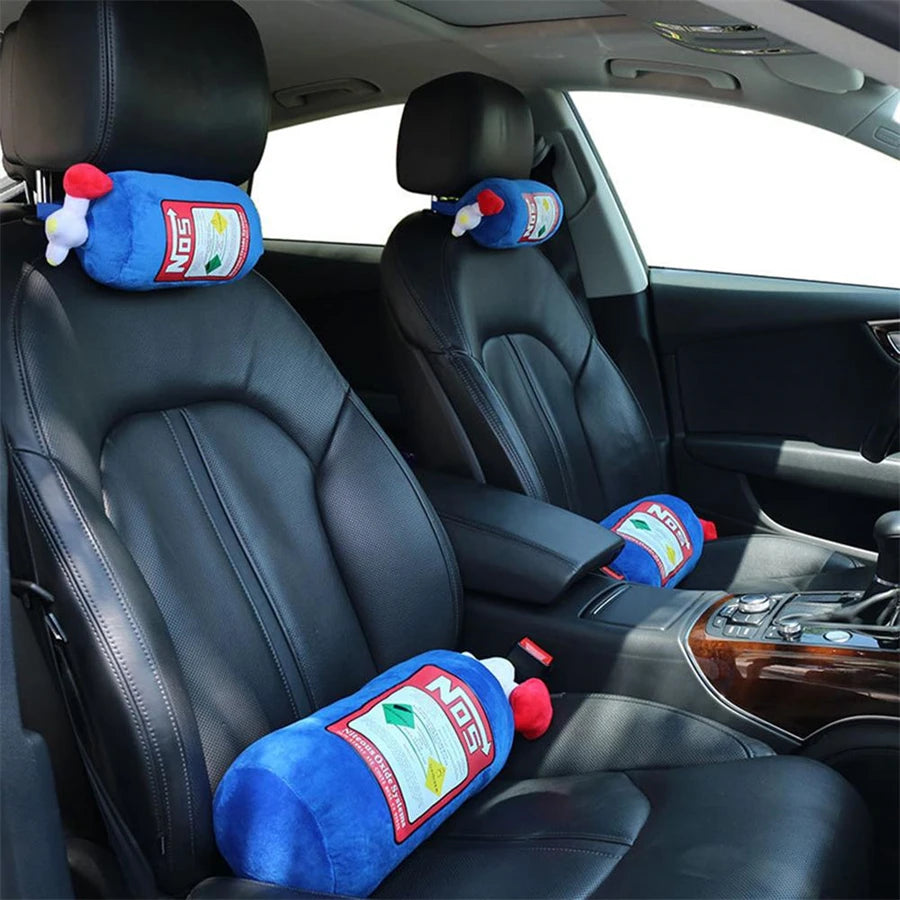 NOS Bottle Neck Pillow Headrest for Driver / Passenger Seat