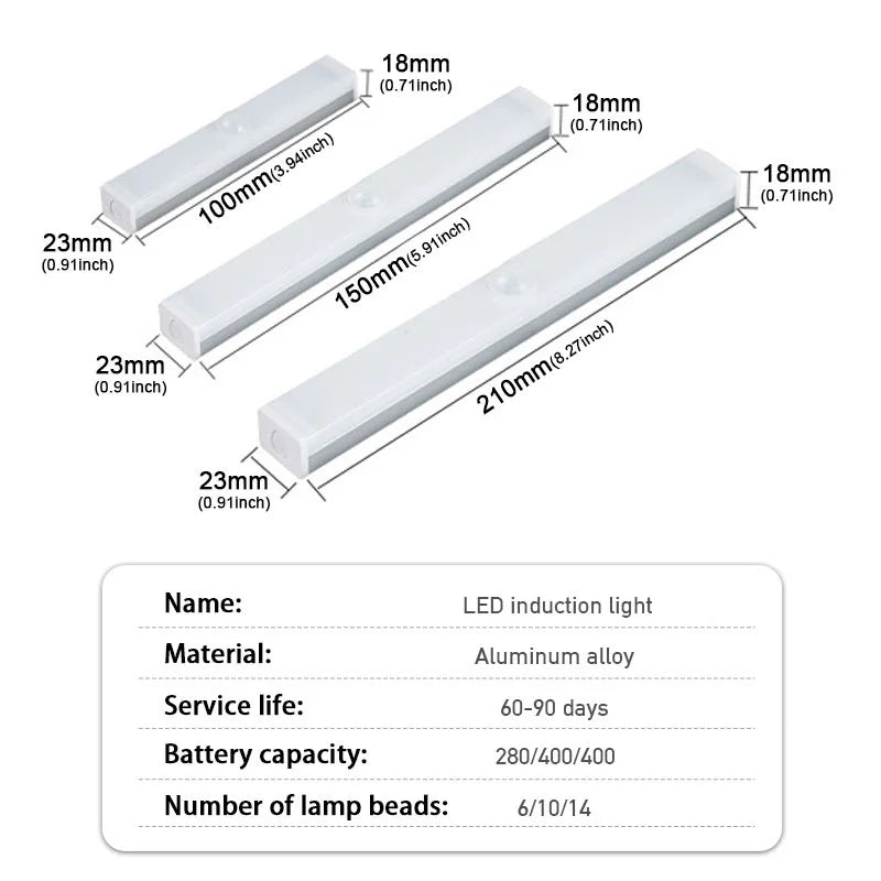Sensor Light for Trunk / Hood - USB Rechargeable Automatic Induction Light Bar with Magnetic