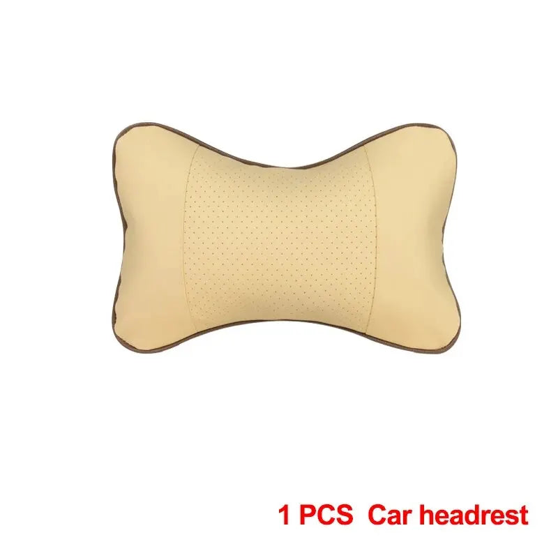 Universal Leather Car Neck Pillows Available for Both Sides (1pcs)