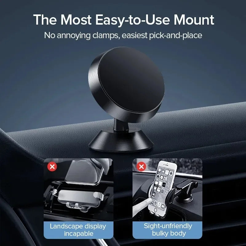 Strong Magnetic Car Holder 360° Foldable Round Bracket