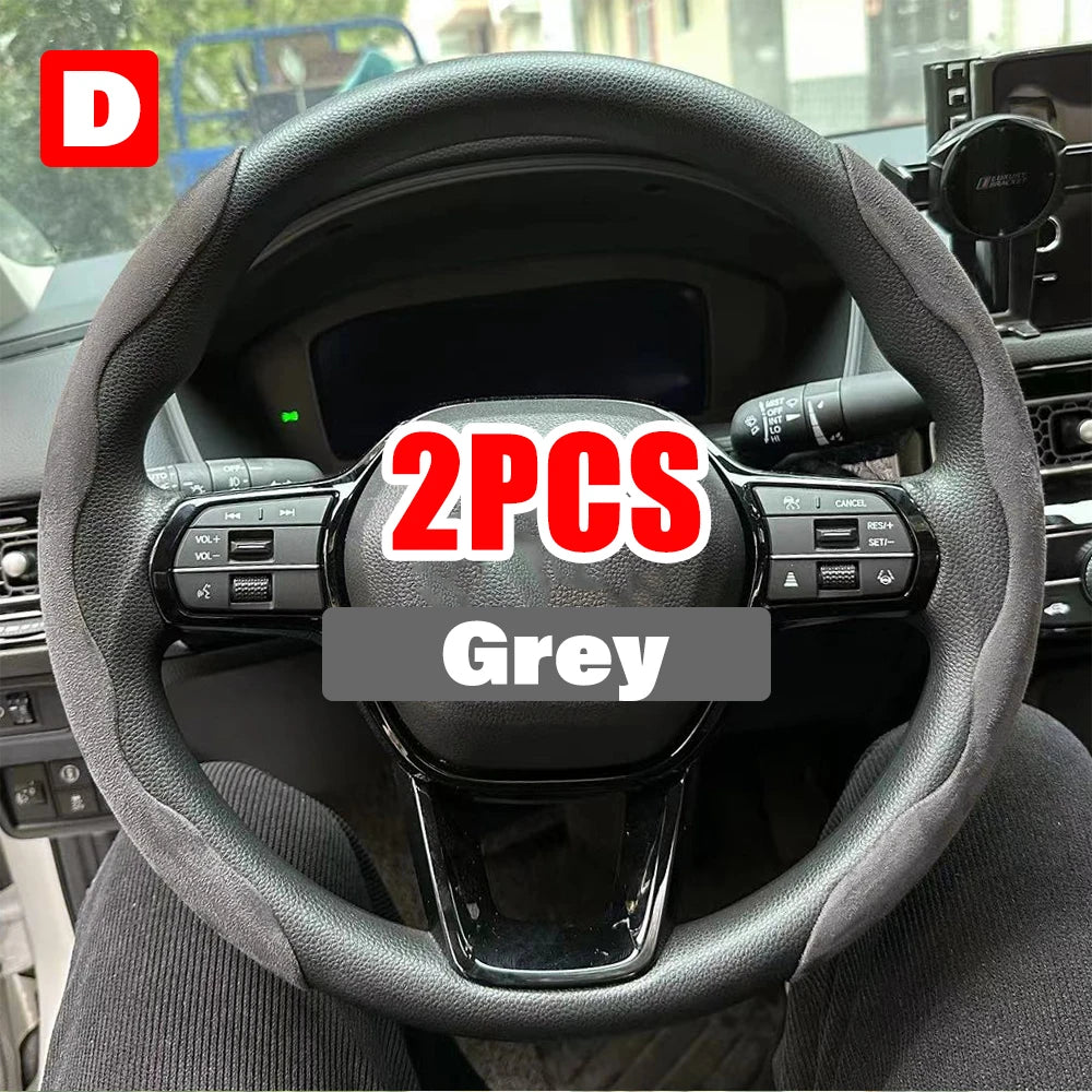 Universal 38cm Carbon Steering Wheel Cover - Non-slip & Protective