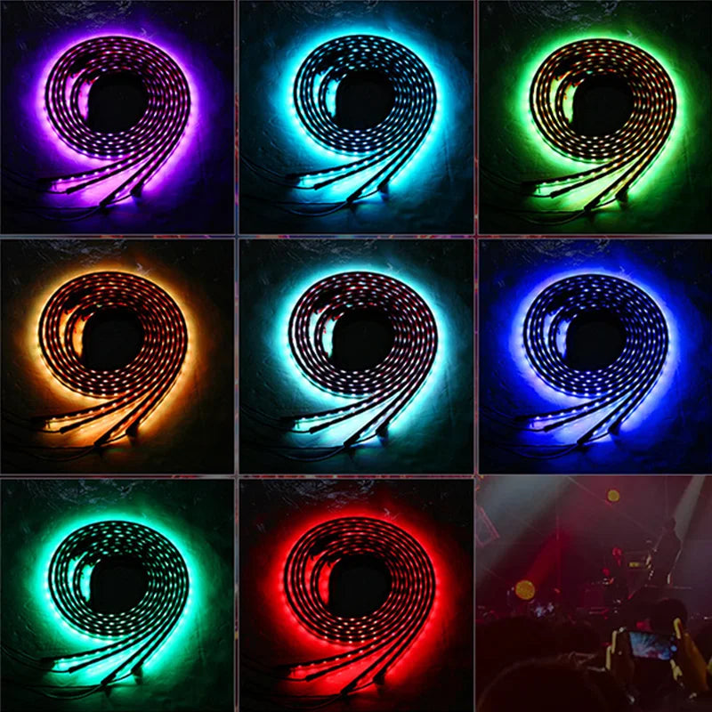Under Glow Neon Accent Strip Light Kit + Remote Control 4PCS