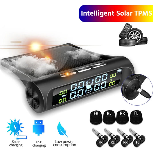 Smart Car Tyre Pressure Alarm Monitor System with 4 Sensors and Display