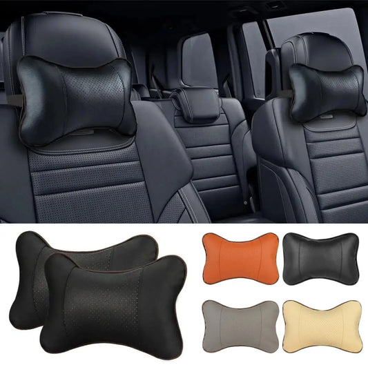 Universal Leather Car Neck Pillows Available for Both Sides (1pcs)