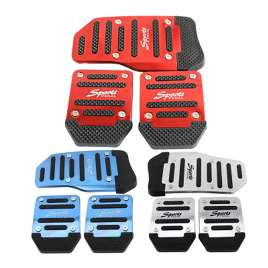 Universal Non-Slip Aluminum Manual Transmission Car Pedal Covers -3 PCS/SET