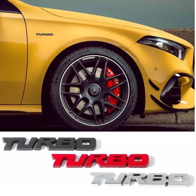 Sticker Turbo Metal Alloy 3D Badge